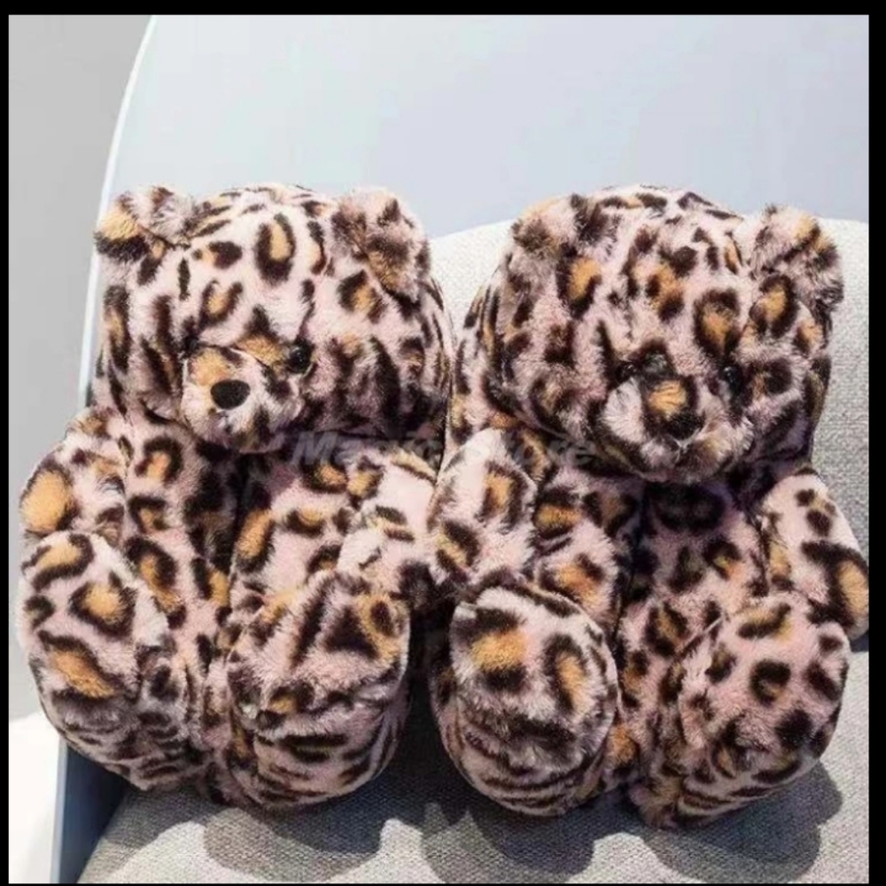 Christmas Holiday Teddy Bear House Shoes